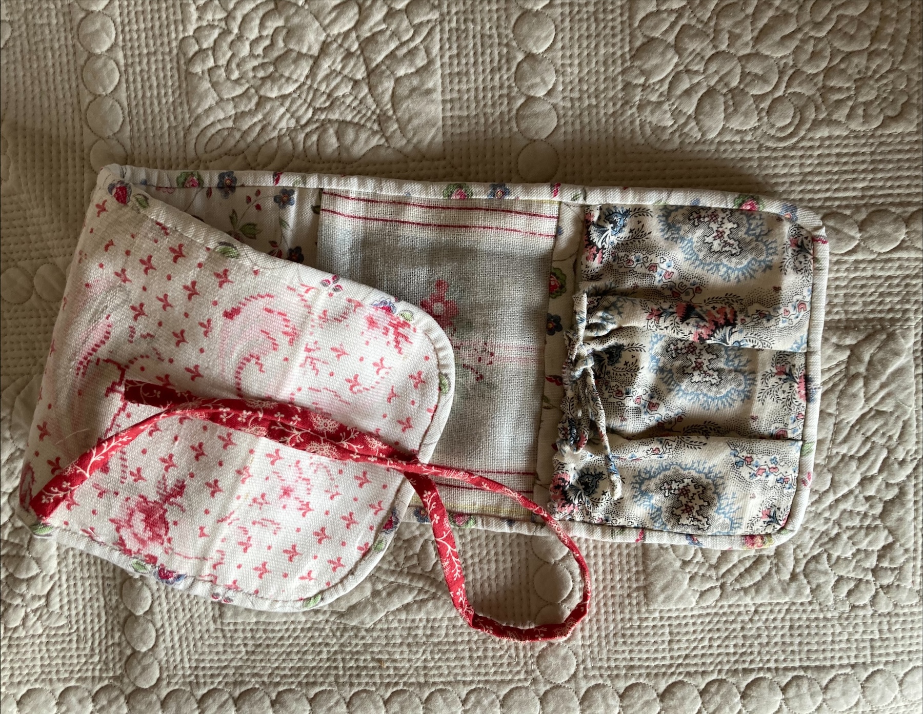 handstitched historic sewing roll huswif